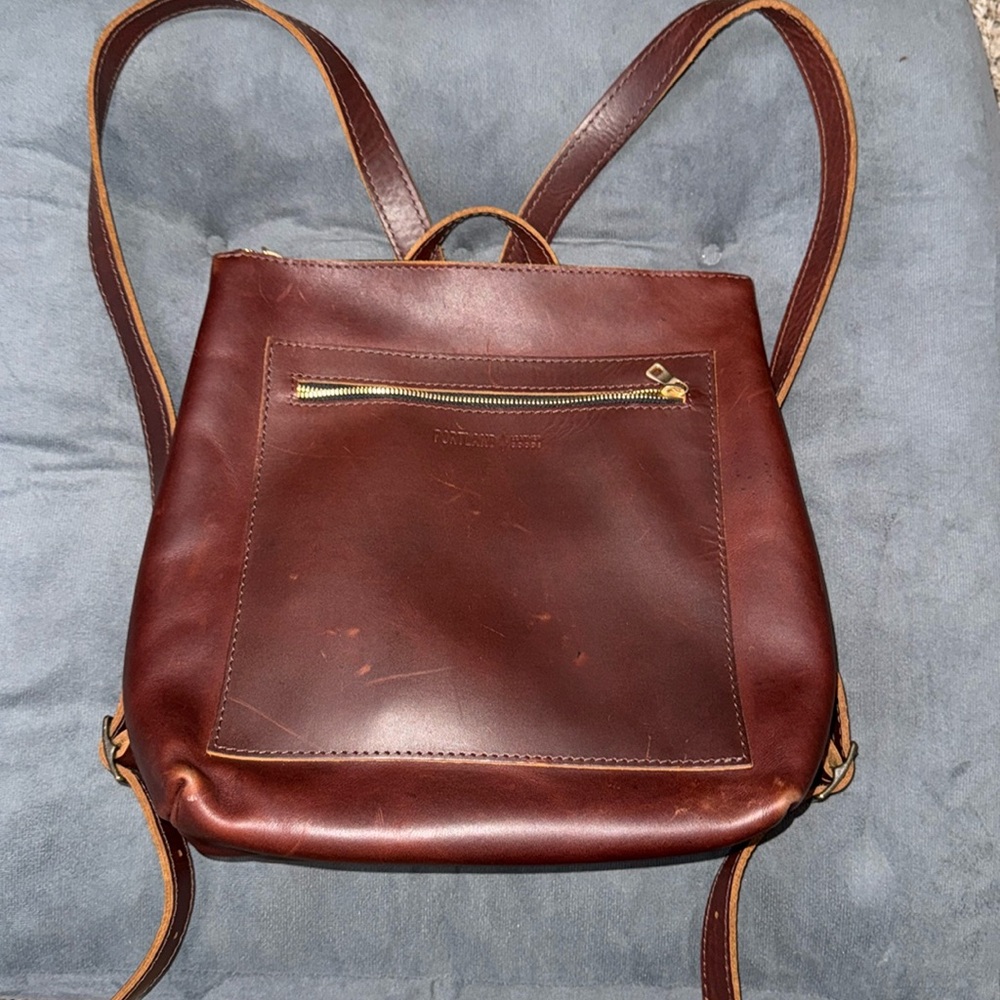 Portland Leather Goods Cognac Tote Backpack